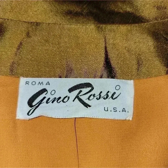 Vintage 60's Gino Rossi Gold Cropped Blazer Jacket - Picture 5 of 5